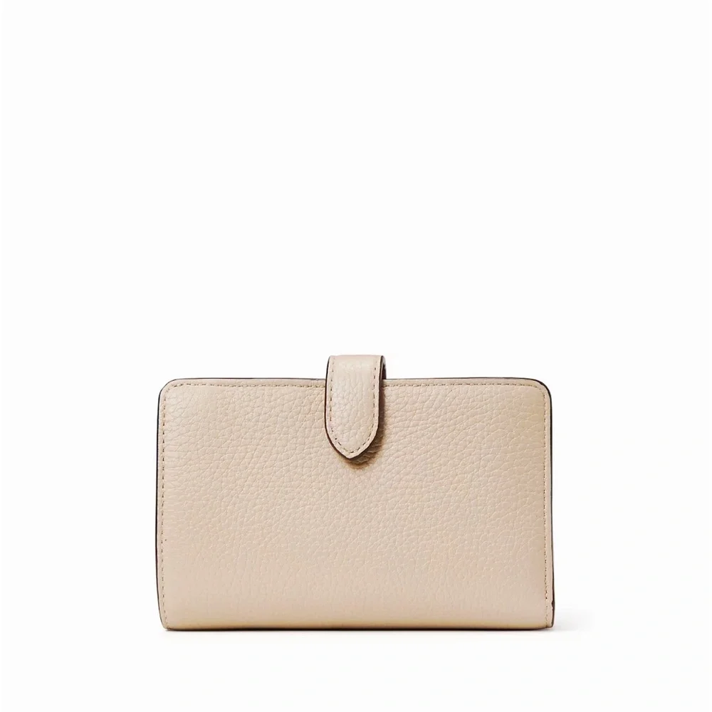 kate spade Two-Tone Pebbled Leather Wallet in Cream and Beige